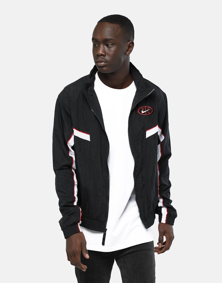 Nike Throwback Woven Basketball Jacket Black/Black/White