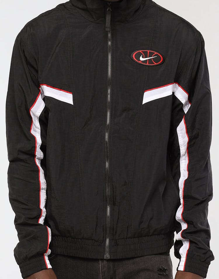 Nike Throwback Woven Basketball Jacket Black/Black/White