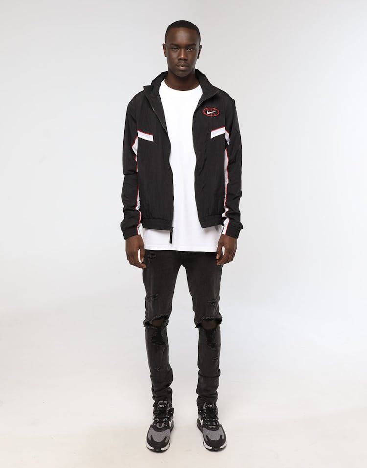 Nike Throwback Woven Basketball Jacket Black/Black/White