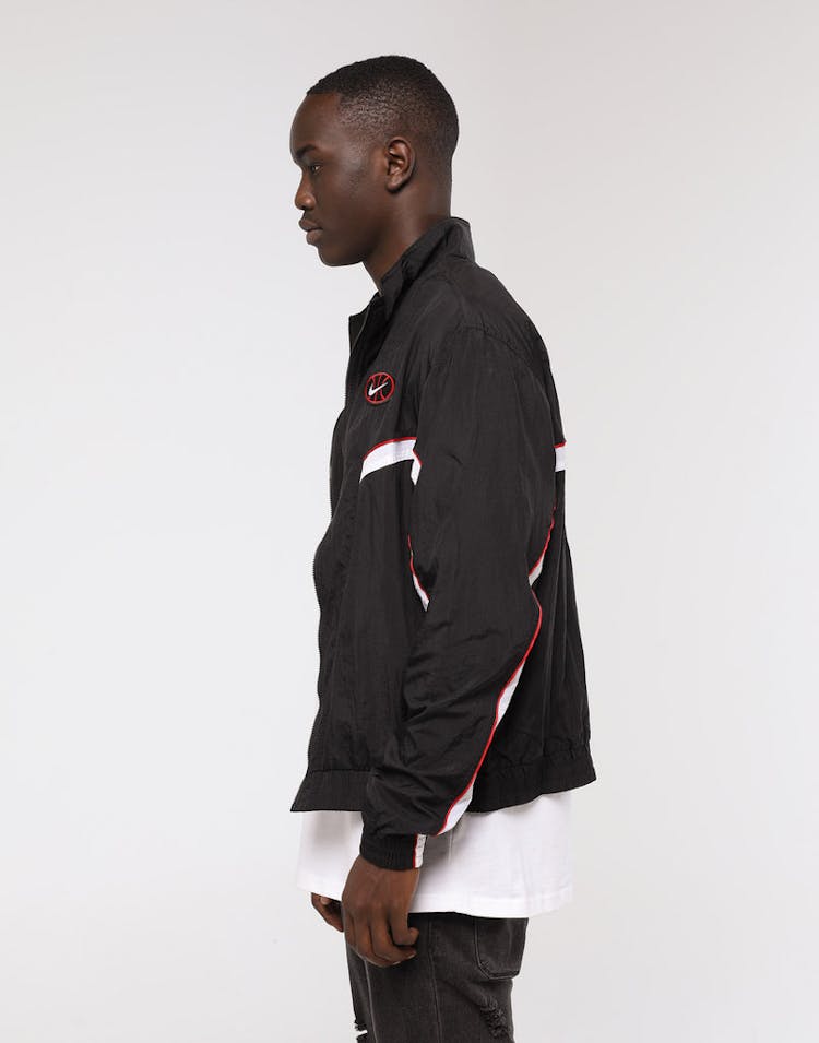 Nike Throwback Woven Basketball Jacket Black/Black/White