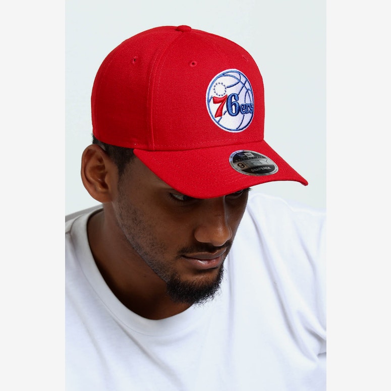 New Era Philadelphia 76ers Precurved Snapback Scarlet/Blue