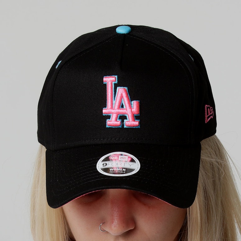 New Era Women's Los Angeles Dodgers 9FORTY A-Frame LP Strapback Black/Neon