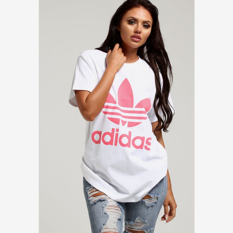 Adidas Women's Big Trefoil Tee White/Peach
