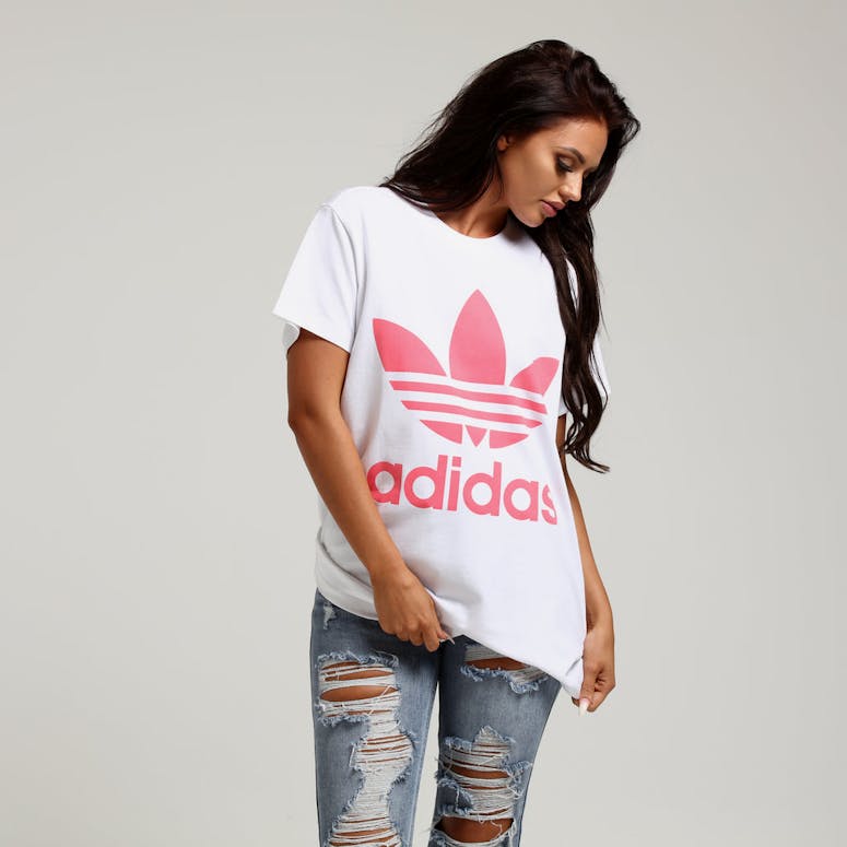 Adidas Women's Big Trefoil Tee White/Peach