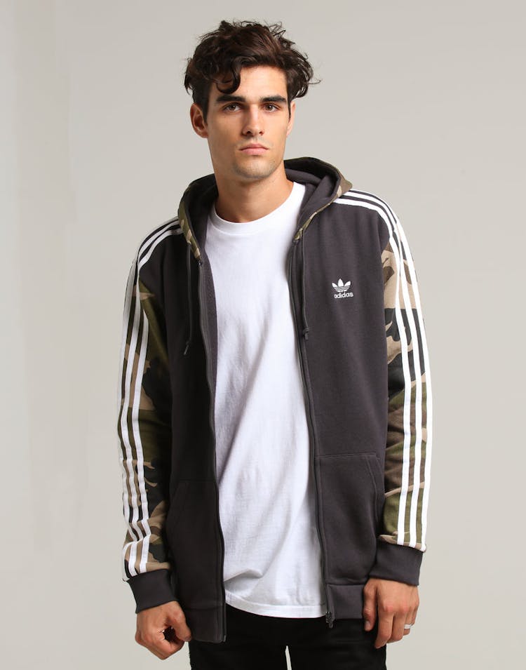 Adidas Camo Full Zip Hoody Black