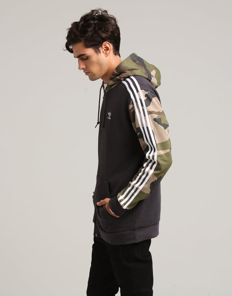 Adidas Camo Full Zip Hoody Black