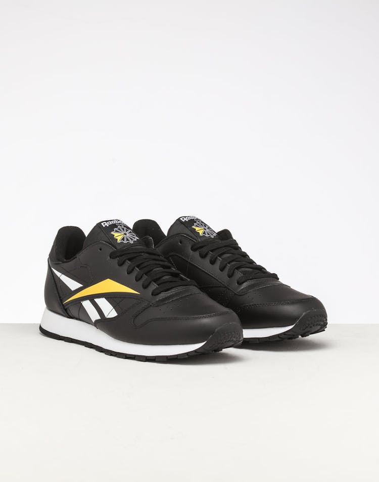 Reebok CL Leather Vector Black/White/Yellow