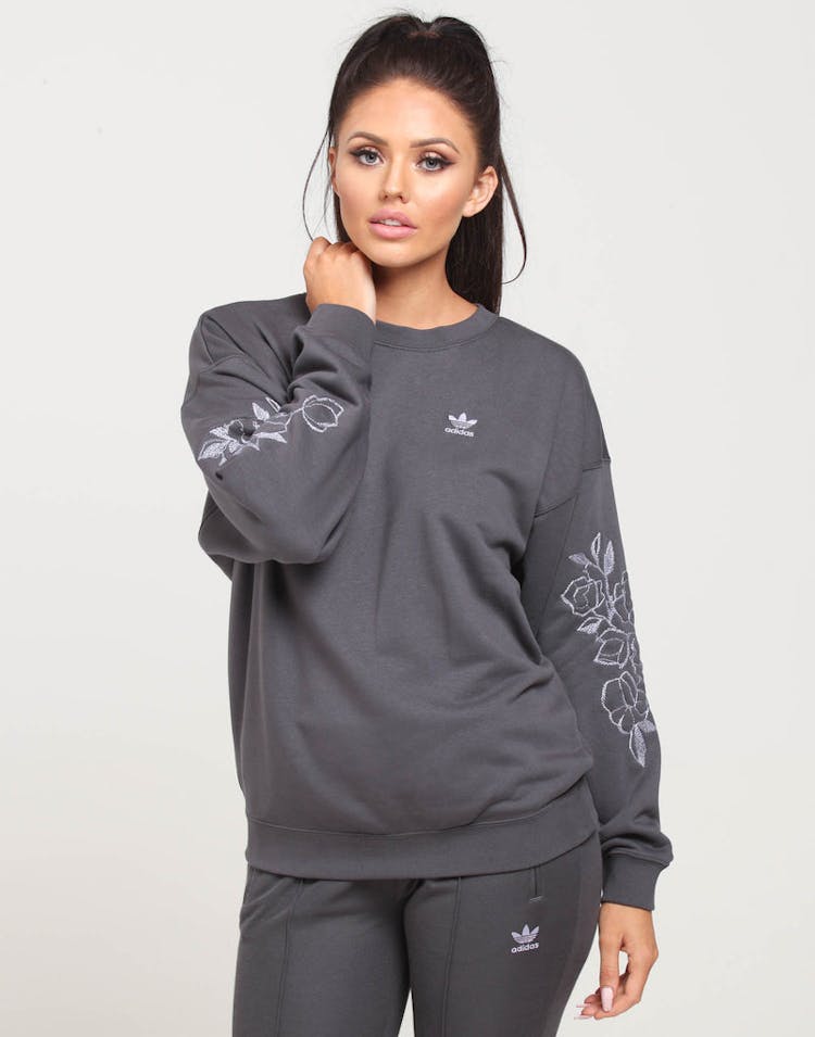 Adidas Women's Boyfriend Sweat Grey/Purple