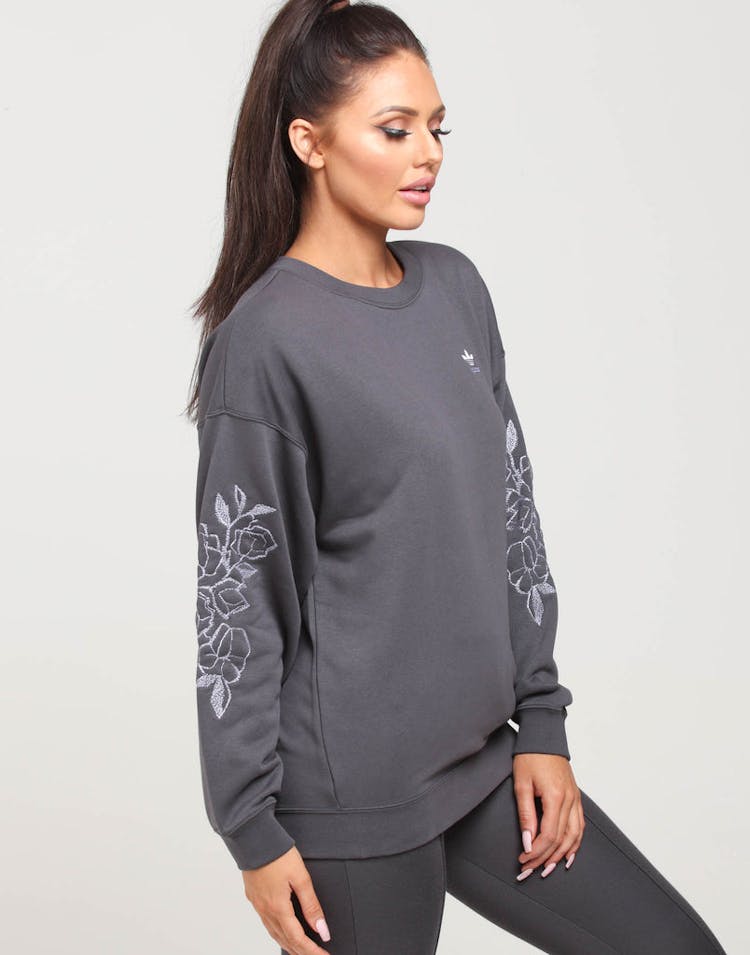 Adidas Women's Boyfriend Sweat Grey/Purple