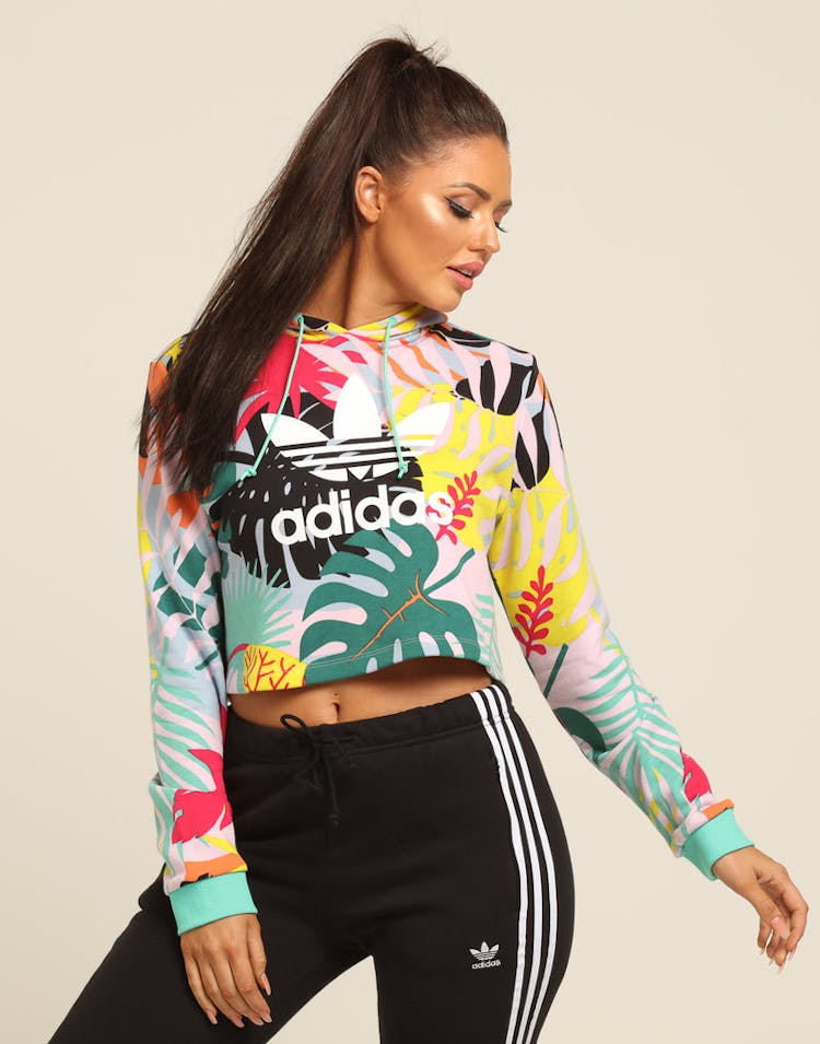 Adidas Women's Floral Graphic Sweatshirt Multi-Coloured