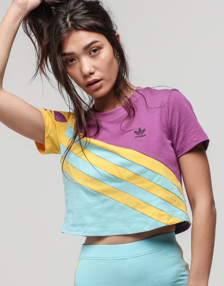 Adidas Women's 90's Trefoil Tee Muave/Multi