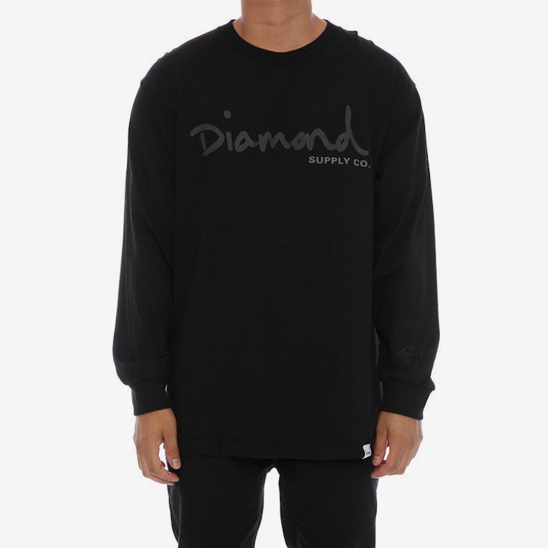 Diamond Supply Tonal OG Script Long Sleeve Tee Black