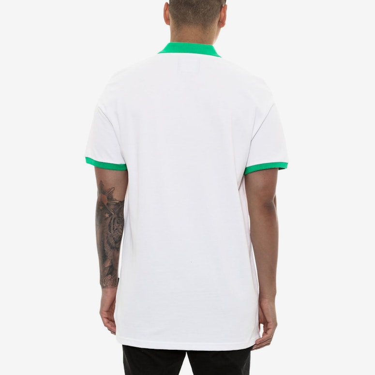 Carre Pique Polo Short Sleeve Tee White/green