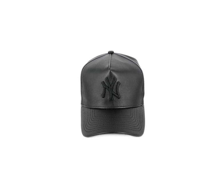 NY Yankees 940 A-frame PU Leather Snapback Black