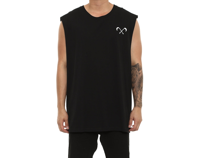 Saint Morta Inscribe Oversize Muscle Tee Black