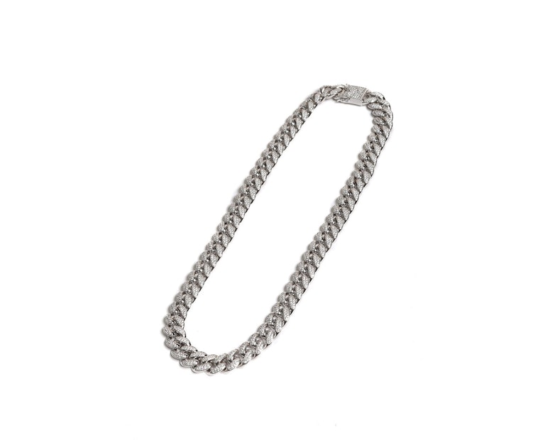 The GLD Shop Diamond Cuban Link Chain 19mm White Gold
