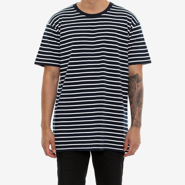 AS Colour Staple Stripe Tee Navy/White