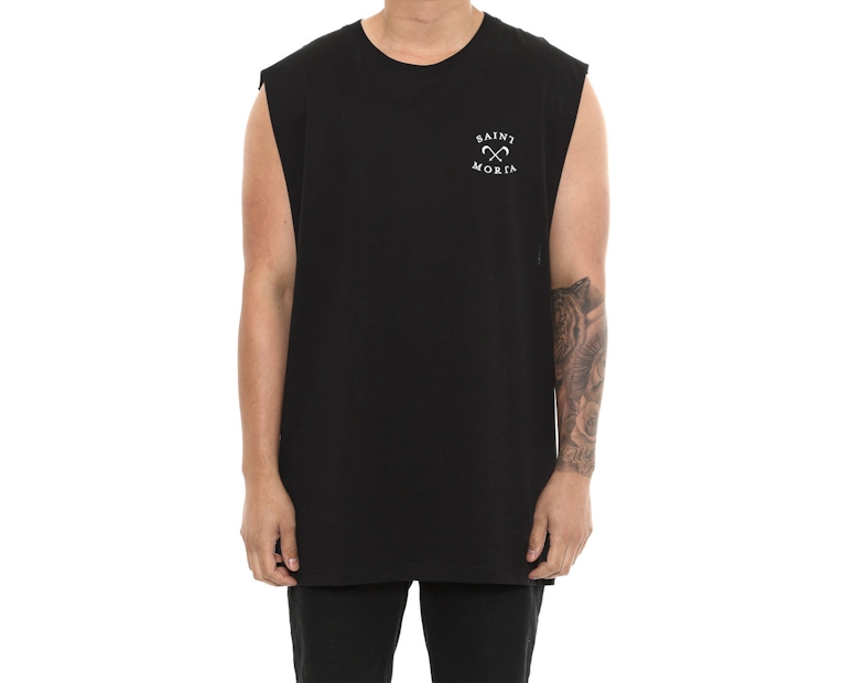 Saint Morta Entity Oversized Muscle Tee Black