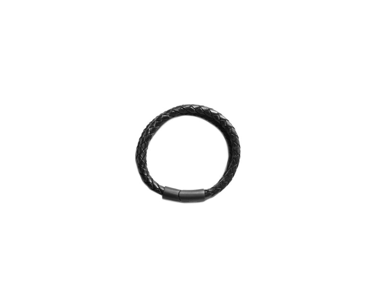 Saint Morta Braided Dual Leather Bracelet Black
