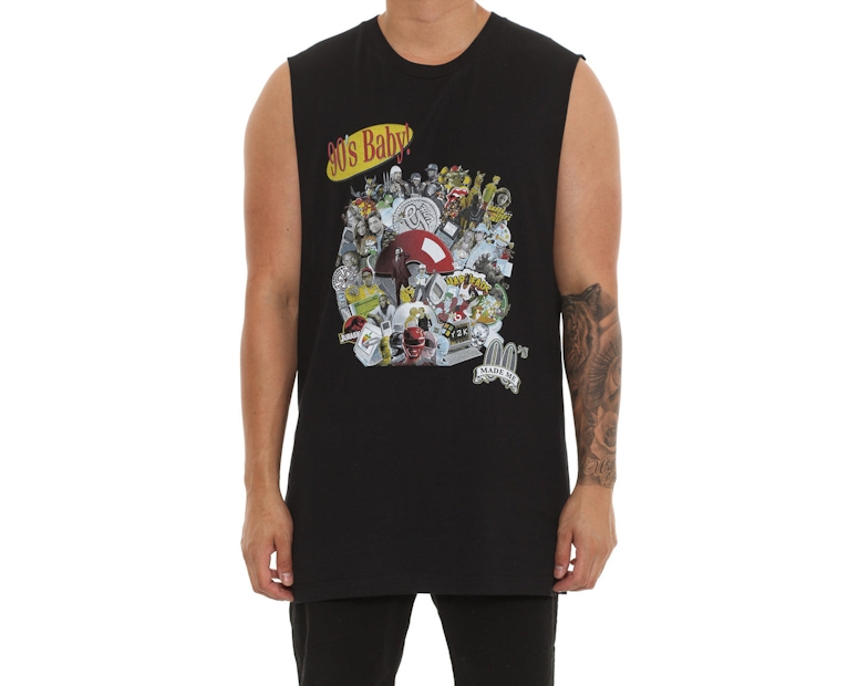 Goat Crew 90's Baby Gen-Y Muscle Tee Black