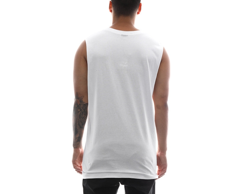 Rats Get Fat Script Shipmate Muscle Tee White