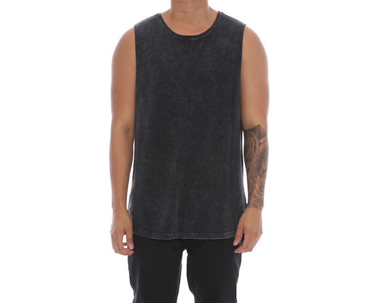 Silent Theory Muscle Acid Tail Tee Washed Black
