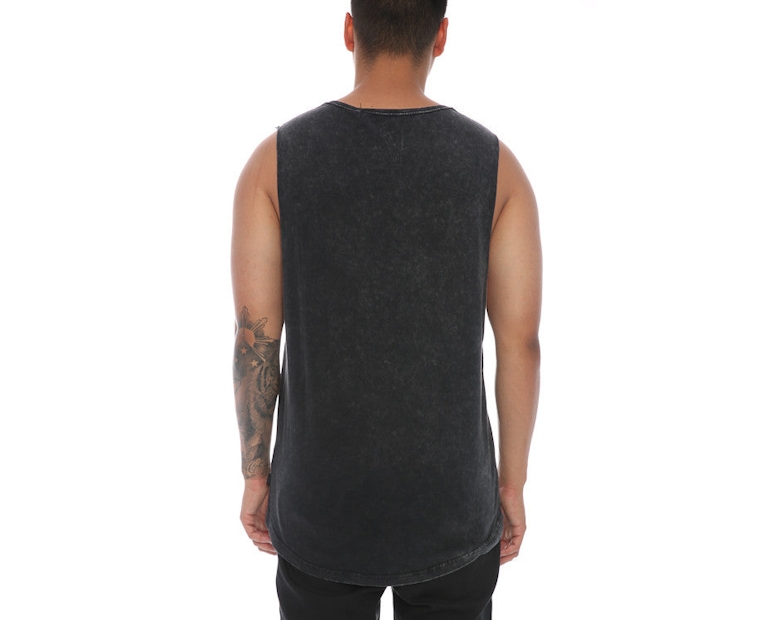 Silent Theory Muscle Acid Tail Tee Washed Black