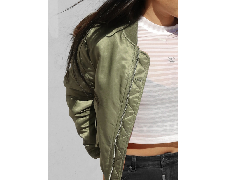 Alpha Industries Women's MA-1 Slim Flight Jacket Green