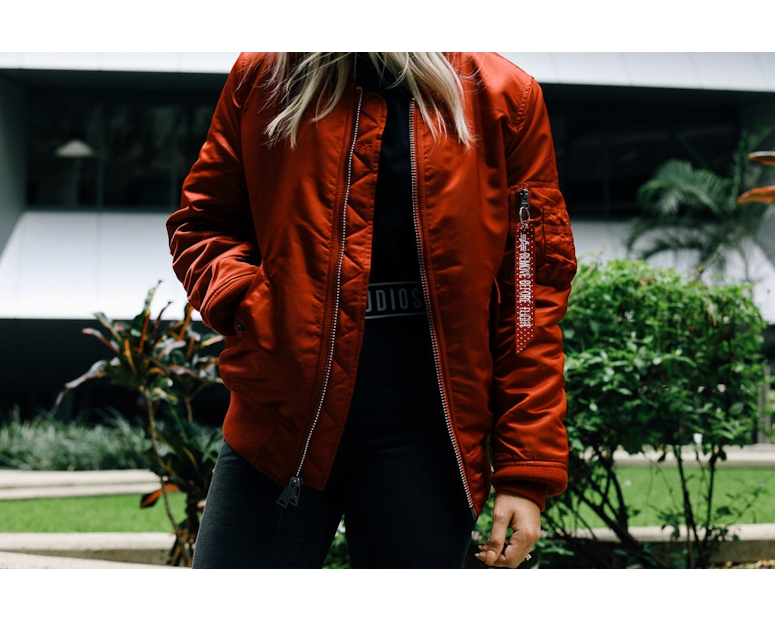Alpha Industries Women's MA-1 Slim Flight Jacket Red