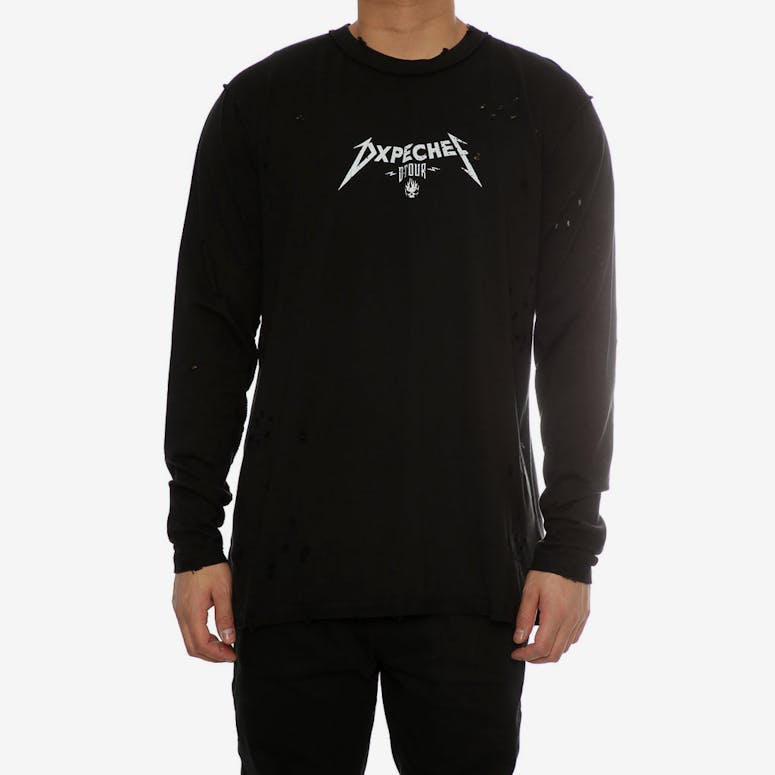 Dxpe Chef Distressed Insignia Rock L/S Tee Black