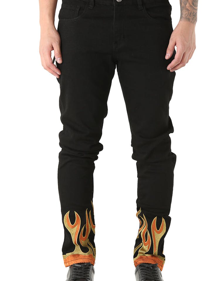 Embellish Flame Jean Black