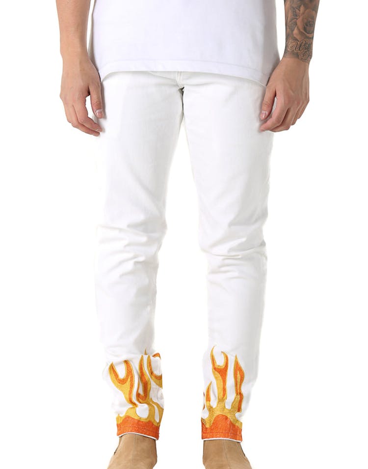 Embellish Flame Jean White