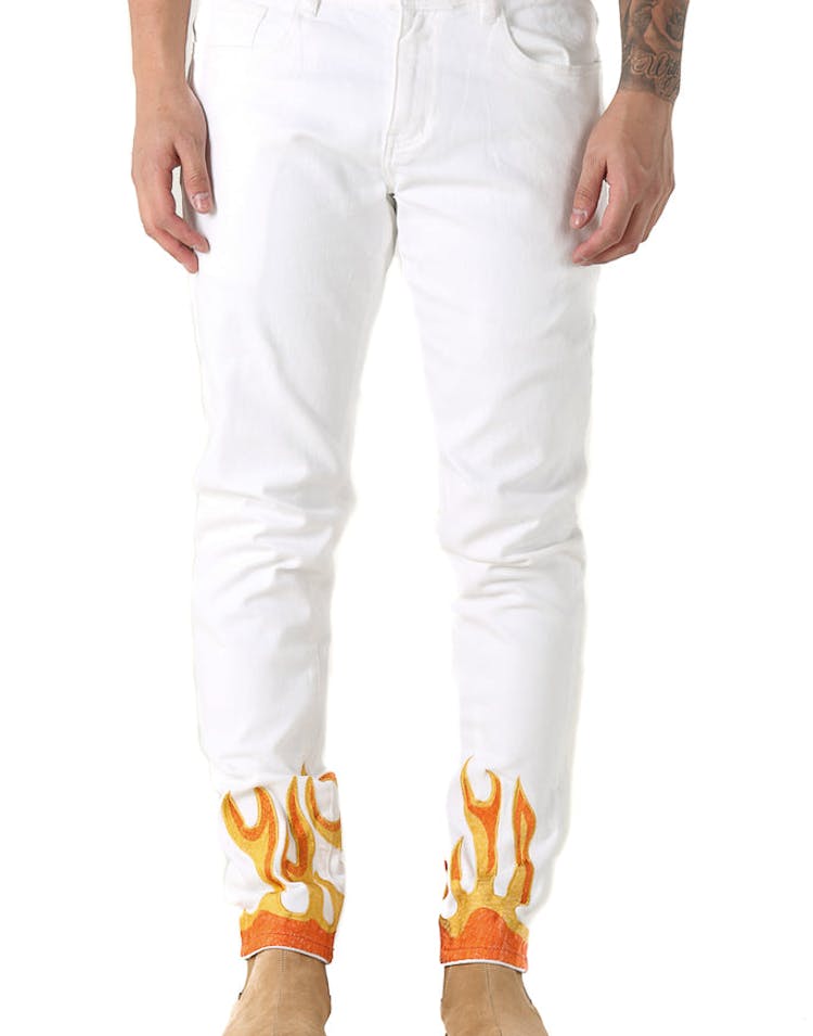 Embellish Flame Jean White