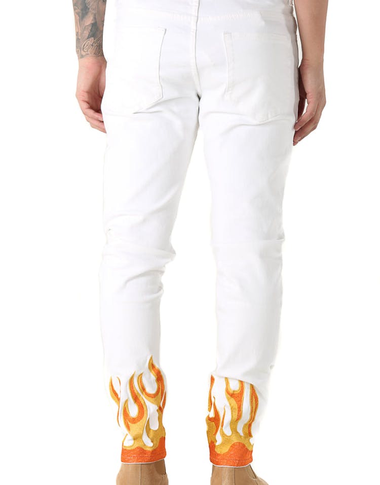 Embellish Flame Jean White