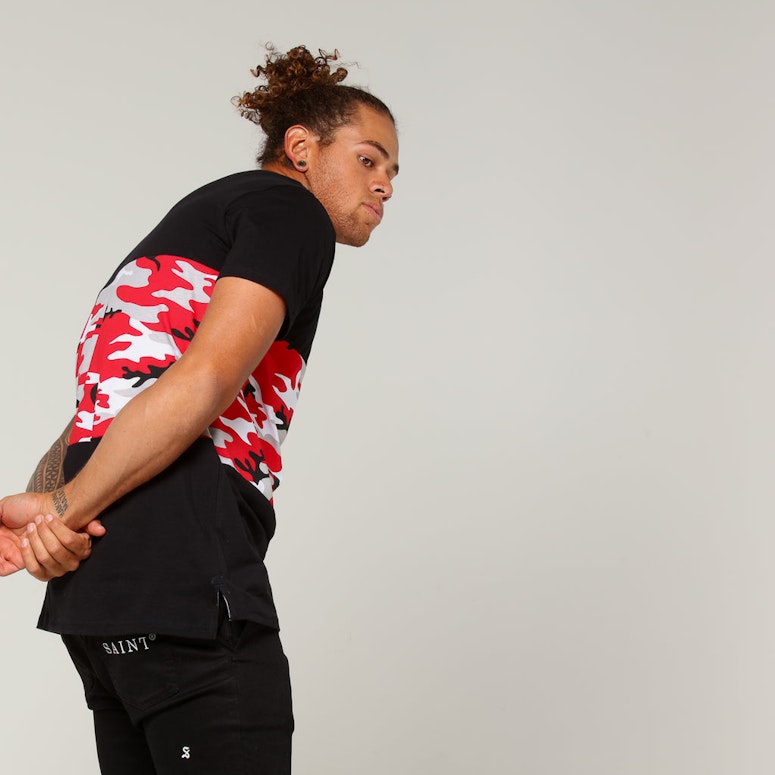 Carré Camo Rouge Bloc SS Tee Black/Red Camo