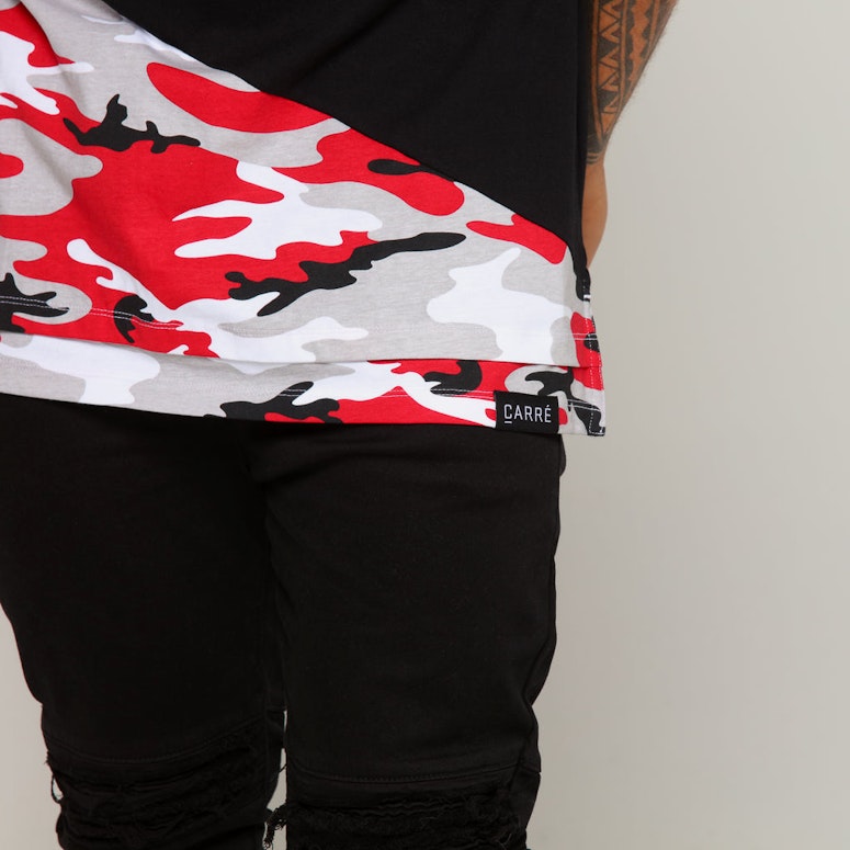 Carré Camo Diagonal Muscle Tee Red Camo/Black