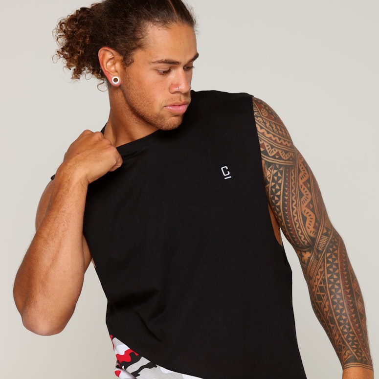 Carré Camo Diagonal Muscle Tee Red Camo/Black