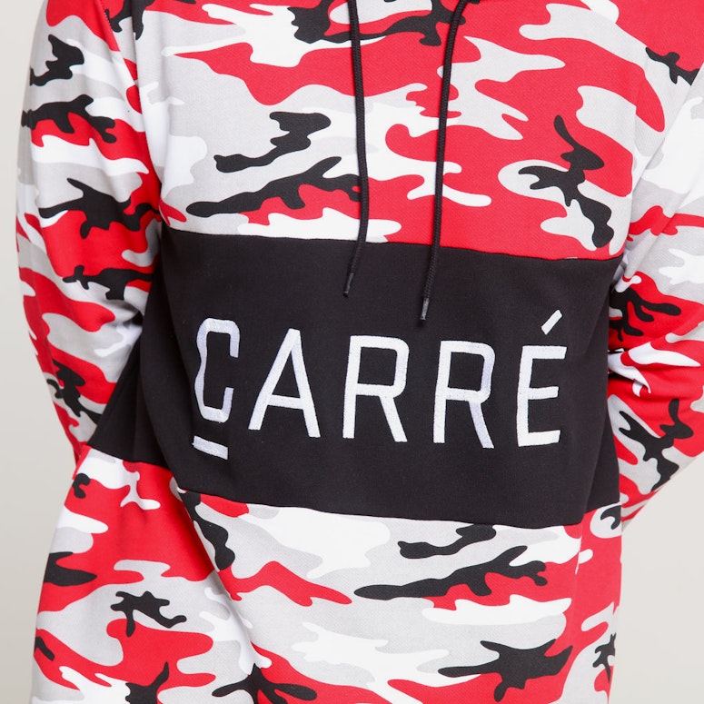 Carré Camo Rouge LS Hood Red Camo/Black