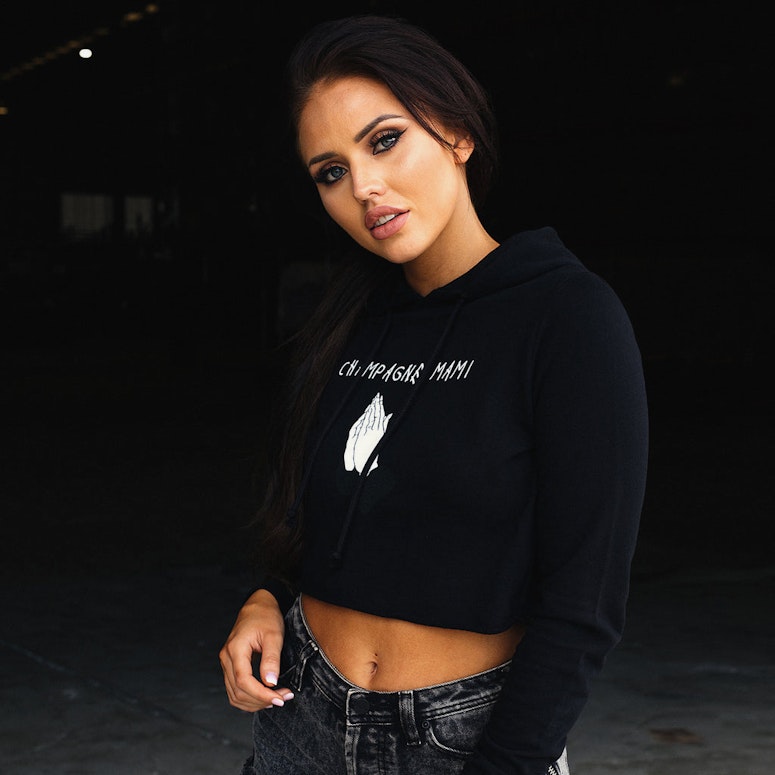 Goat Crew Champagne Mami Crop Hood Black