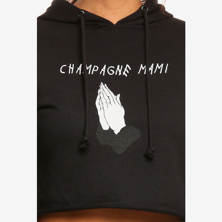 Goat Crew Champagne Mami Crop Hood Black