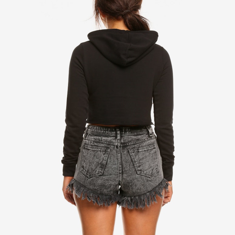 Goat Crew Champagne Mami Crop Hood Black