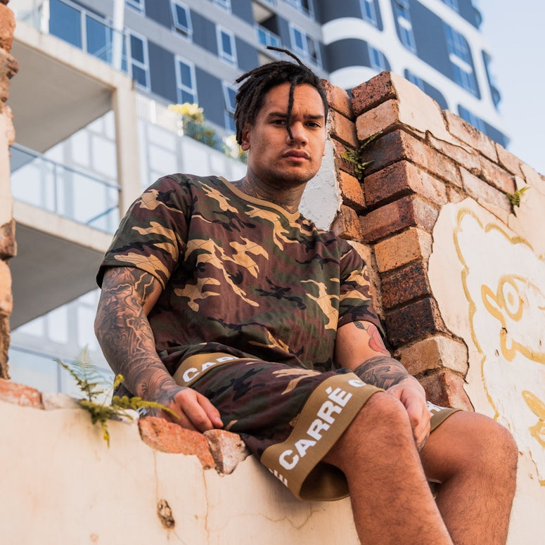 Carré Signal Quilted SS Sweater Camo