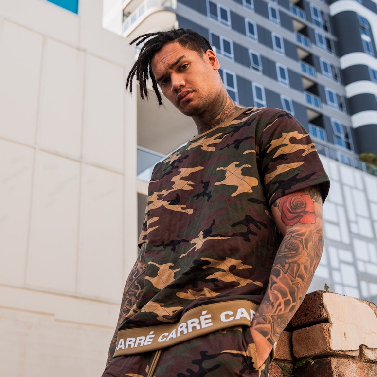 Carré Signal Quilted SS Sweater Camo