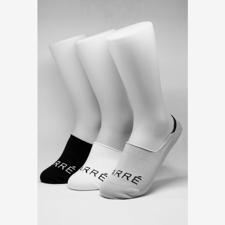Carré Core No-Show Sock 3 Pack White/Black/Grey