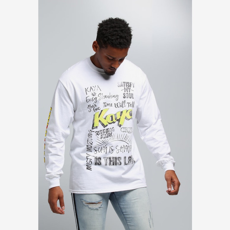 Bob Marley Kaya Lyrics LS Tee White