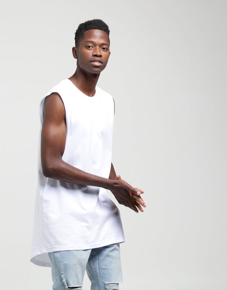 New Slaves Longline Muscle White