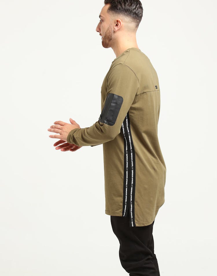 Emperor Apparel Sportstech Logo L/S T-Shirt Olive