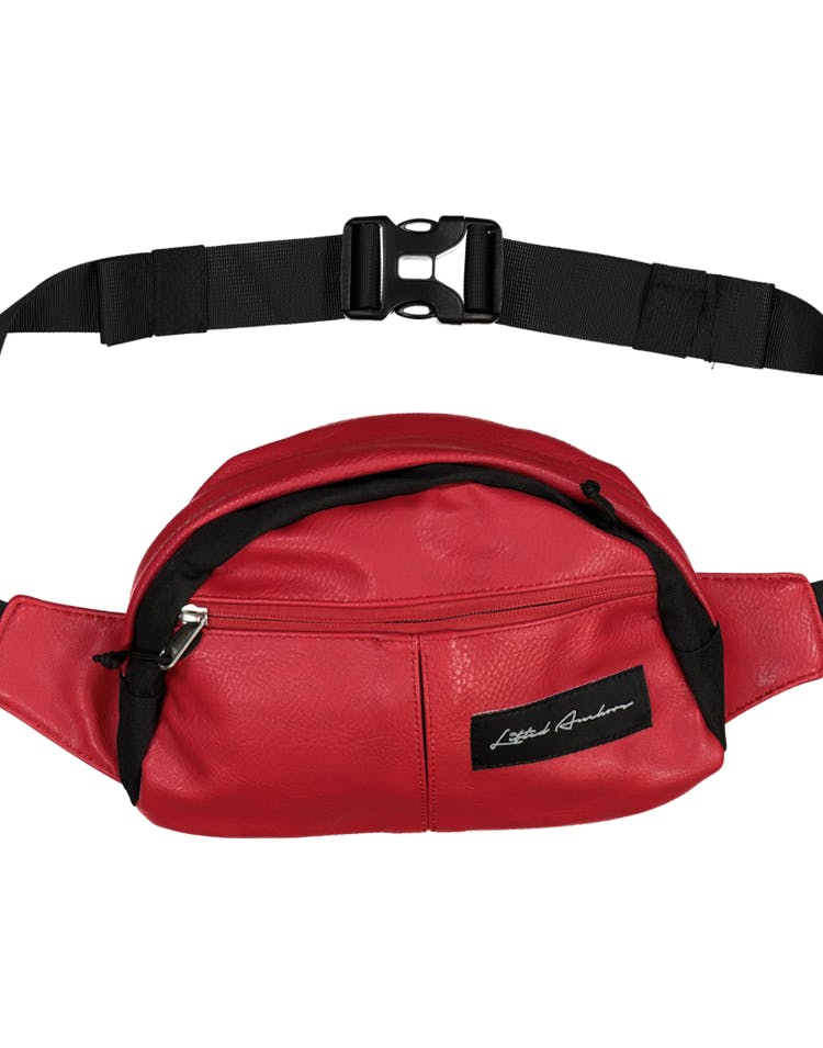 Lifted Anchors Leather Side Bag Red