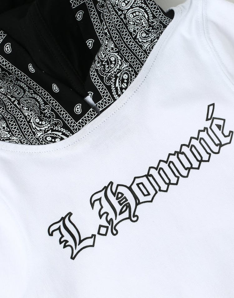 Lil Hommé LH Bandit LS Hooded Tee White/Black