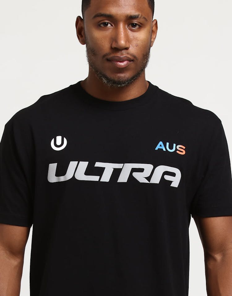 Ultra Australia Music Merch Font Logo Tee Black